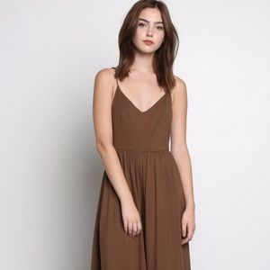 Brown cross-back jumpsuit